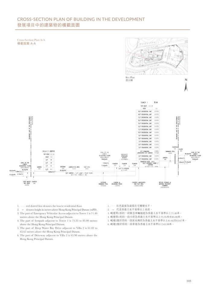 8 deep water bay drive 深水灣徑8號 橫截面圖a-a